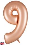 Oaktree 34inch Number 9 Satin Pastel Rose Quartz - Foil Balloons